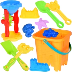 Zestaw do piasku z wiadrem, foremkami i narzędziami