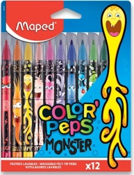 Flamastry MAPED Color'Peps Monster, zestaw 12 kolorów