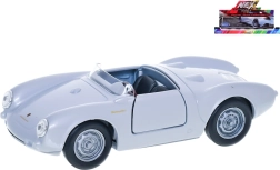 Welly Porsche 550 Spyder metalowy model samochodu srebrny 12 cm