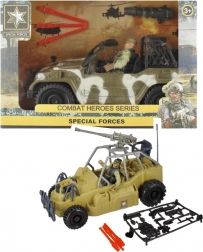 Wojskowy terenowy samochód z akcesoriami do operacji specjalnych