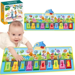 Muzyczna mata Dinusie XXL 2w1 z pianinem i 8 melodiami 110 cm