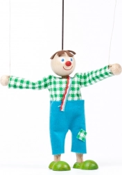 Drewniana marionetka chłopiec Jasio – marionetka 12 cm