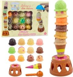 Zręcznościowa gra Lodziowa Wieża – kolorowe gałki, 17 elementów