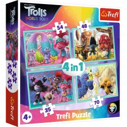 Puzzle TREFL Trolle 2: Światowa trasa 4w1 (35, 48, 54, 70 elementów)