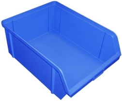 Skośny pojemnik magazynowy 150 × 100 × 70 mm, plastik, niebieski