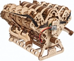 Ugears 3D drewniane mechaniczne puzzle silnik V8