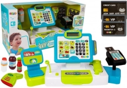 Dziecięca kasa fiskalna z panelem dotykowym, wagą, skanerem i terminalem płatniczym