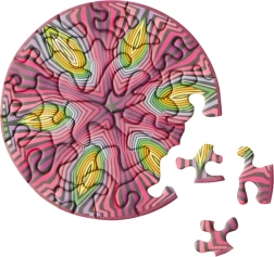 Curiosi okrągłe puzzle Picoli Hippie 33 elementów