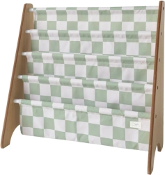 3 Sprouts stojak na książki recycled checkerboard green