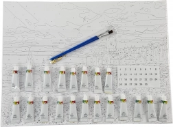 Malowanie po numerach z ramą 40 × 50 cm – piracki statek