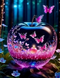 Diamentowa mozaika Szklane jabłko 30x40 cm