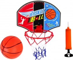 Mini zestaw do koszykówki z tablicą, obręczą, piłką i pompką