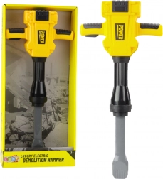 Dziecięcy młot wyburzeniowy ze światłami, dźwiękami i wibracjami – żółty