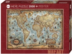 Puzzle HEYE – świat, 2000 elementów