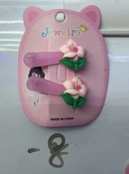 Spinki do włosów Różowe kwiaty zestaw