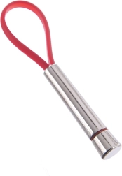 Metalowy brelok do kluczy z czerwonym paskiem 10 cm