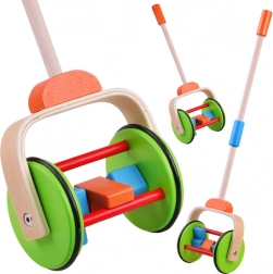 Kolorowa drewniana zabawka do pchania dla dzieci