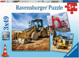 Puzzle RAVENSBURGER Maszyny budowlane 3×49 elementów