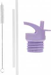 A Little Lovely Company zestaw zakrętki, szczoteczki i słomki do butelki ze stali nierdzewnej 350 ml – Jednorożce