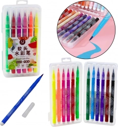Flamastry akwarelowe w organizerze 12 kolorów