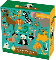 Mudpuppy jumbo puzzle zwierzęta z całego świata 25 elementów