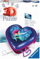 RAVENSBURGER 3D puzzle serce syrenka – szkatułka na biżuterię, 54 elementy