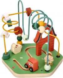 Motywacyjny drewniany labirynt koralikowy – farma