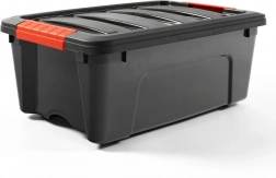 Plastowy pojemnik do przechowywania 12 l z pokrywą DOLONI, czarny