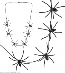 Czarny naszyjnik z pająkami