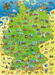 Ravensburger puzzle kolorowa mapa Niemiec XXL 200 elementów