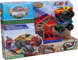 Samochody Monster Truck Tor kaskaderski z 2 metalowymi autami