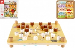 Drewniany edukacyjny labirynt 2 w 1 CLASSIC WORLD – farma i alfabet, 30 × 30 cm