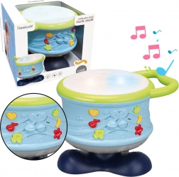 Interaktywny edukacyjny bębenek ze światłami i dźwiękami – niebieski