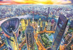 Puzzle Widok na Szanghaj 2000 elementów