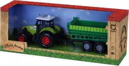 Plastowy traktor ze światłem i dźwiękiem z przyczepą – Moja mała farma