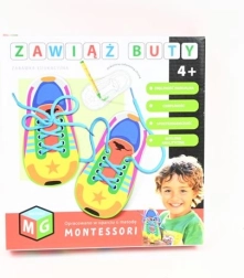 Edukacyjna zabawka Montessori „Zawiąż buty”