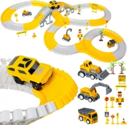 zestaw konstrukcyjny tor wyścigowy z autami 255 elementów, tematyka budowlana
