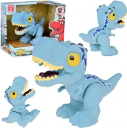 Niebieska figurka dinozaura welociraptora z ruchomymi kończynami