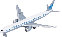 samolot pasażerski metalowy/plastikowy 19 cm z napędem typu pull-back