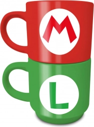 Zestaw ceramicznych kubków Super Mario Mario i Luigi