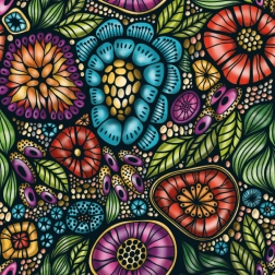 Curiosi kwadratowe puzzle Q Life kolorowe kwiaty 72 elementy