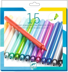 Djeco flamastry z cienką końcówką, 15 szt.