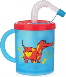 Dziecięcy kubek ze słomką pies 260 ml