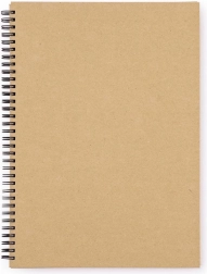 Zeszyt kołowy A4 kraft z podwójną spiralą, laminowane okładki