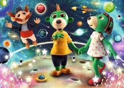 Błyszczące puzzle Trefliki: Między gwiazdami