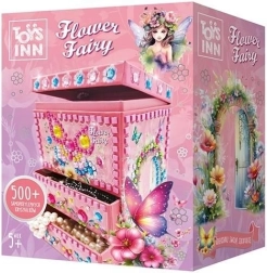 Dekoracyjna szkatułka na biżuterię Flower Fairy Bellisa – kreatywny zestaw mozaikowy dla dzieci
