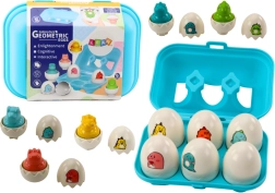 Kolorowy zestaw sześciu geometrycznych jaj dinozaurów