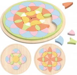 Pastelowa mandala Montessori mozaika kwiaty
