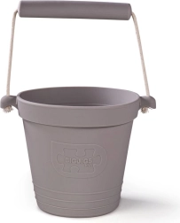 Silikonowe wiaderko plażowe ciemnoszare BIGJIGS TOYS