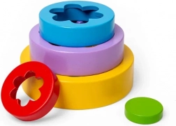 Bigjigs Toys kwiatowa wieża do układania z drewna FSC
